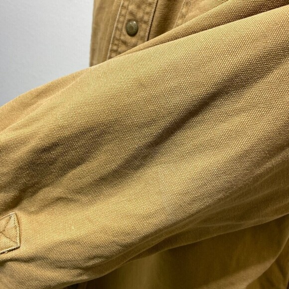 VINTAGE LL Bean Flannel Lined Work Shirt Jac Jacket Brown XXL Duck Heavy Duty - Picture 10 of 12